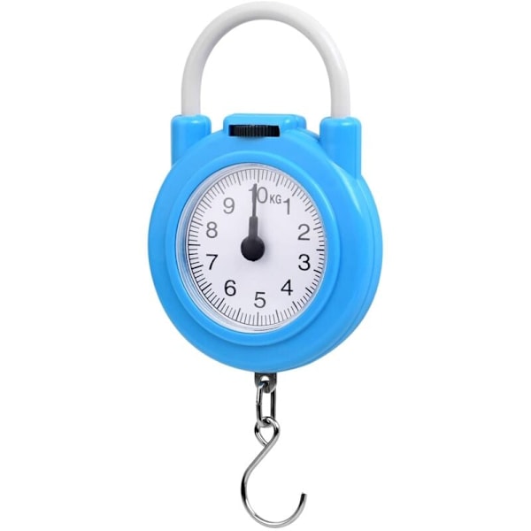 Matkalaukkuvaaka, maks. 10 kg vääntömomenttivaaka, pieni ja kannettava, mukavalla otteella matkoille ja töihin