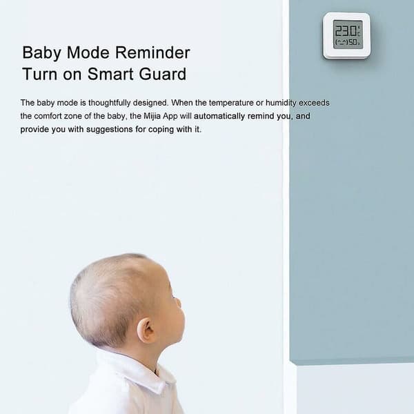 För Xiaomi Mi Hygrometer Digital Termometer Bluetooth Termometer Professionell Hem Inomhus Luftfuktighet och Temperaturmätare för Rumsmätning, 2st
