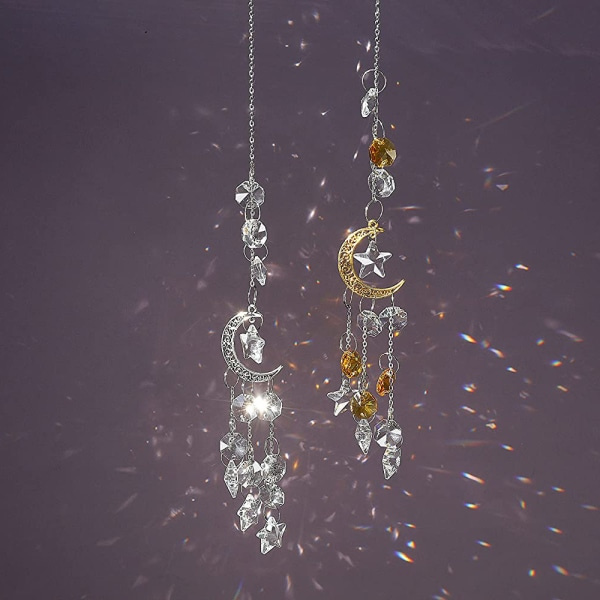 Regnbuefanger Glas Krystal Lys Vindspil Prisme Solfanger Bil Sol Fanger Vindue Havedekoration Udendørs (Guld) Betterlifefg