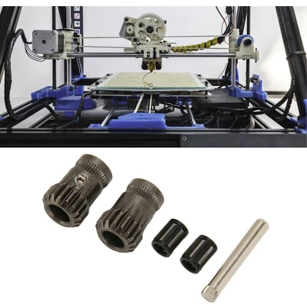 3D-skrivare Extruder Gear, Härdat stål, Nano RNC-beläggning, Hög hårdhet, Dubbeldrift, Kugghjulaxel Lagersats, från DEBUNS
