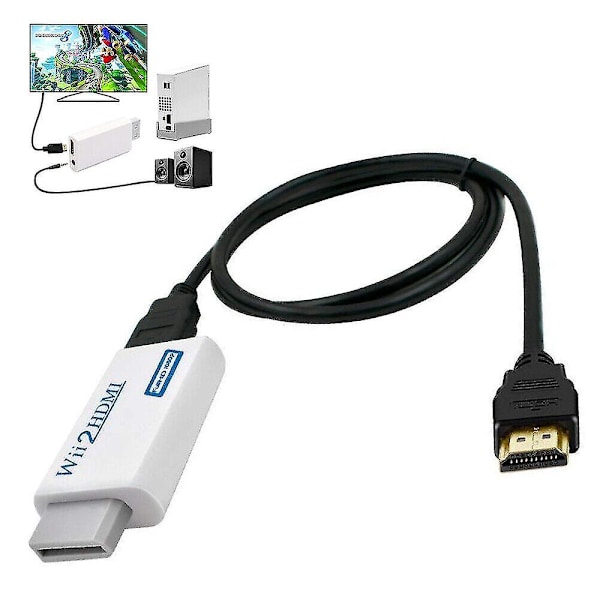 Wii til HDMI konverteradapter med 1,5 m højhastighedskonverteringskabel