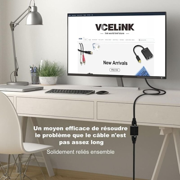 RJ45 Liitin Suojattu Cat7/Cat6A/Cat6/Cat5E Ethernet Kaapelin Jatko Naaras-Naaras Liitin 2 kpl, DEBUNS