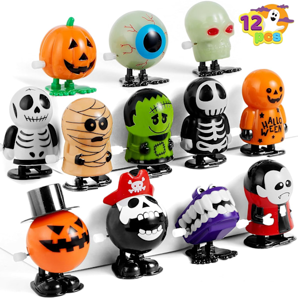 12 Pakk Halloween Opprullbare Lekefigurer Assortert for Halloween Partygaver Godteriposefyll (12 Stykker)