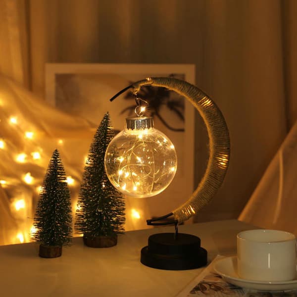 Jul Halloween Thanksgiving USB LED Månformad Lampa Vardagsrum