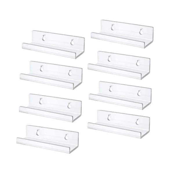 Clear Vinyl Record Shelf Wall Mount 8-Pack, Acrylic Record Holder, Vinyl Record Display