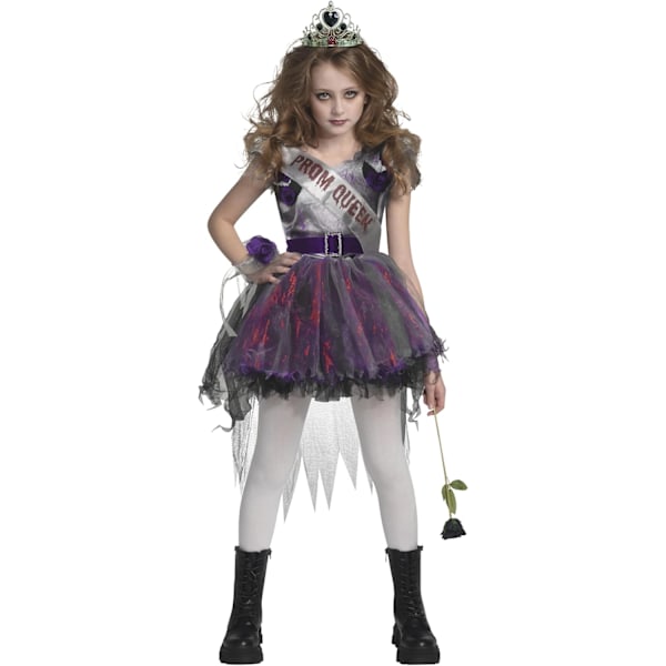 Spittacular Creations Kids Piger Mørk Prom Queen Kostume, Goth Prom Queen Kostume til Børn, Piger, Halloween L lila Large (10-12 yrs)