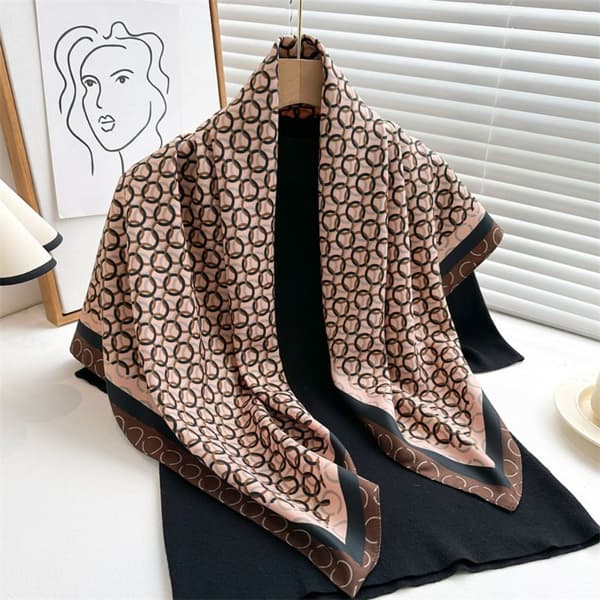 Strand sjal 90x90cm Siden sjal 6 6 6 6