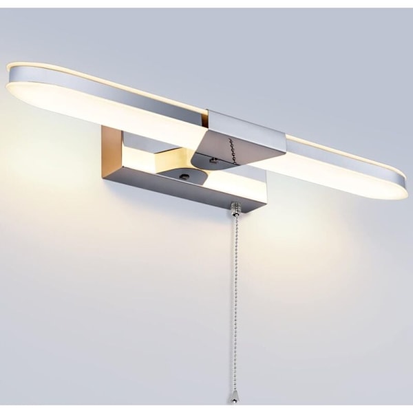 LED Badeværelsesspejl Lys 40CM LED Spejl Lys Væglampe Badeværelsesspejl Lys Med Træk Kontakt 3000K 920LM 8W IP44 Akryl Lys [Energiklasse F]