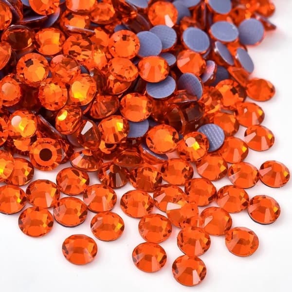 Hot-Fix Glasrhinsten, Flade Krystaller Til Gør-Det-Selv Håndværk, Tøj Og Tilbehør, Orange, 1.440 Stykker, SS16 3,8–4 Mm