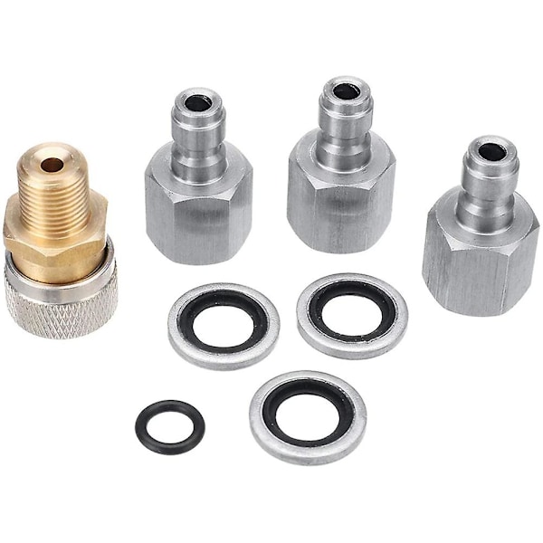 1/8 BSP Hurtigkobling Forbindelser Opladningsadapter Kit, Rustfrit Stål PCP Luft Opladning Qu