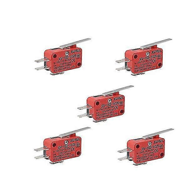 5 Pcs XV-152-1C25 Miniature Micro Switch with Hinge Roller Lever
