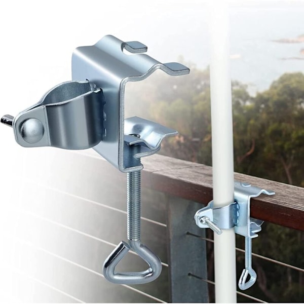 Parasolfod, Parasolklemme til bord, Bordklemme til haveparasoller, Metal parasolfod til altan, Parasol, Strand, Fiskeri, Terrasse, Altan