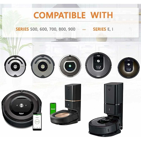 RENKAAT IROBOT ROOMBA 500, 600, 700, 800 ja 900 -sarjoille (2 kpl pakkaus) Liukumattomat, erinomainen pito ja helppo asennus (2 kpl, musta)