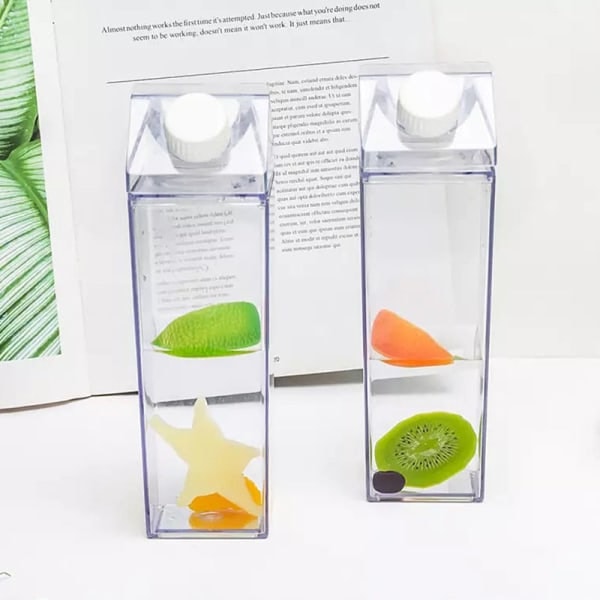 IC 16,9 oz / 33,8 oz (500 ml/1 000 ml) vattenflaska i mjölkkartongsdesign A