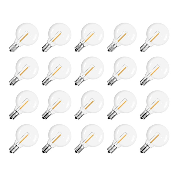 20 kpl G40 LED-korvaavat lamput E12-ruuvikanta Särkymätön LED-maapallolamput aurinkokennoketjulle