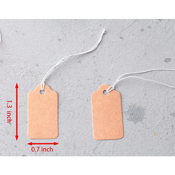 IC 100 st Displayetiketter Med Hängsnöre Mini Skrivbar Blank Etikett Displayetiketter - Kraft