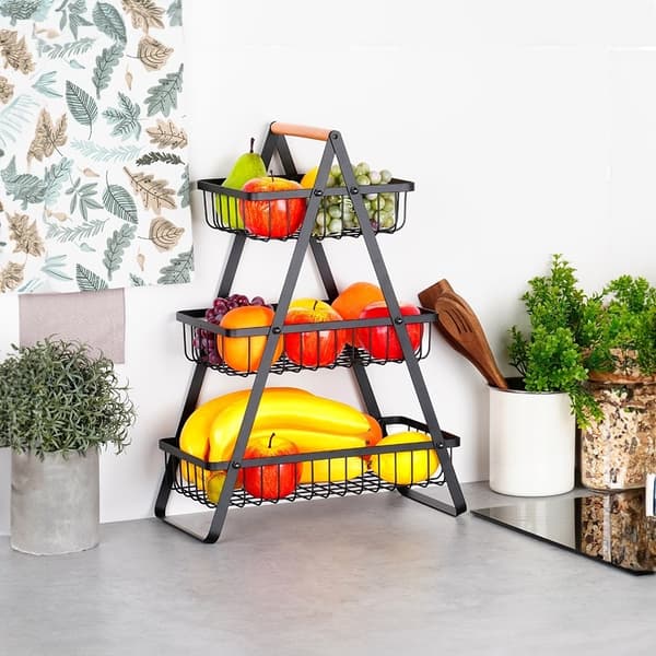 Fruktkorg och grönsakskorg i tre våningar i loftstil 1200