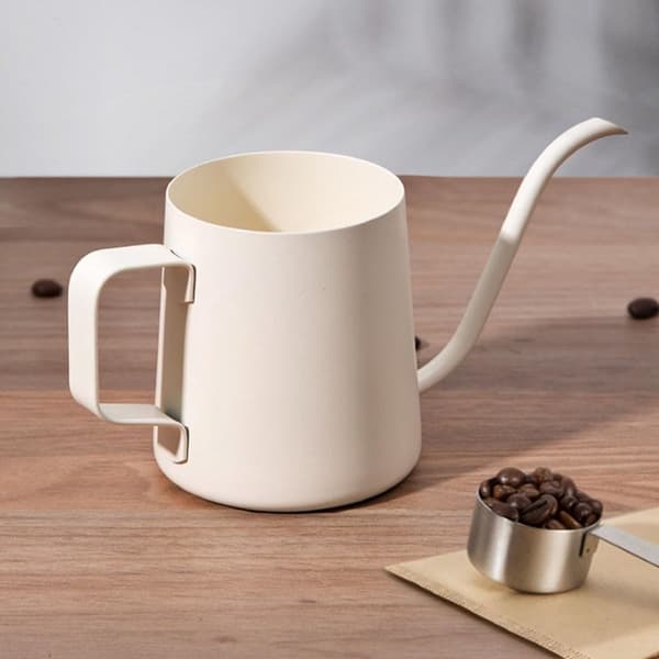 Mini vandkande, 350 ml rustfrit stål med lang tud til små indendørs planter, bonsai og sukkulenter, hvid