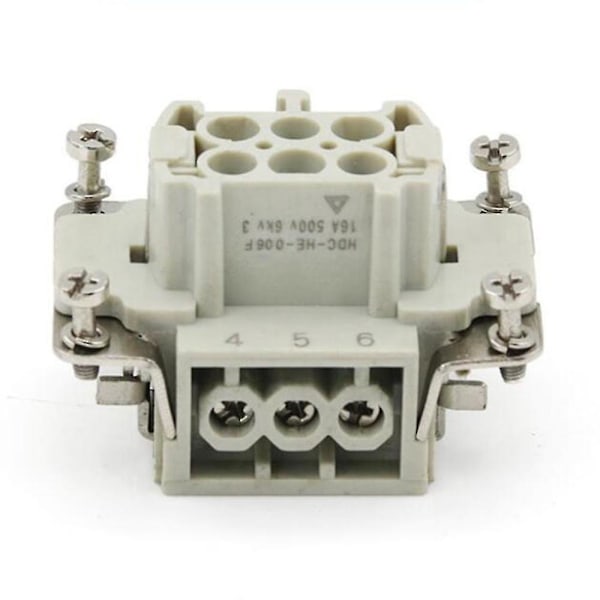 Rektangulære Heavy Duty-kontakter Hdc He 6-polet stift 16a,hdc-he-06