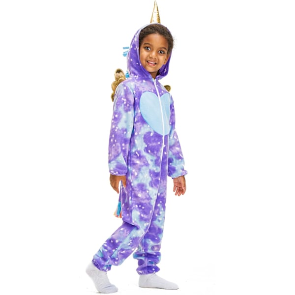 Enhörning Pyjamas för Barn Djursovkläder Toddler Flickor Romper Kostym för Halloween Födelsedagsfest Lila