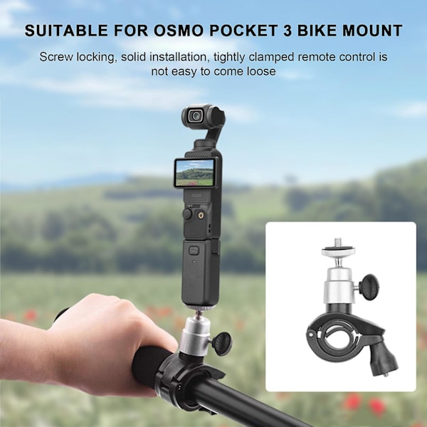 Polkupyörän pääteline, helppo asennus, vakaa tuki, kestävä kameran pidike DJI OSMO POCKET 3:lle / OM 4:lle / OSMO Mobile 3:lle / Mobile 2:lle