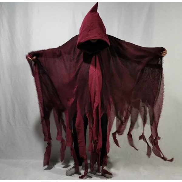 Halloween-viitta aikuisten ja lasten zombipukuun, kalloviitta rekvisiitta kauhuhaamu tie MJ51 One Size Brown