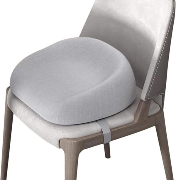 Småbarnspute, 8 cm høydeøkning, avtakbart vaskbart trekk, justerbar stropp, sklisikker base, spising og reise, grå