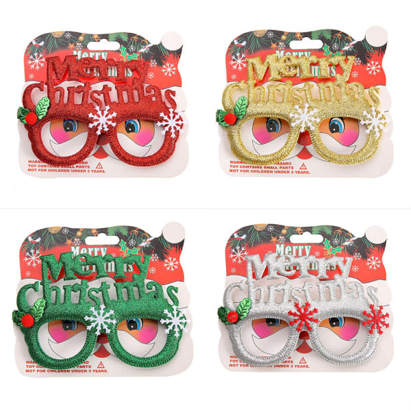 IC Julefest Briller Jule Glitter Dekor Kostyme