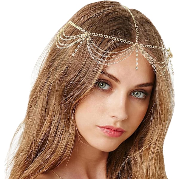 Boho-dusker pannebånd, duskjede hårbånd, boho pannebånd hode, damehodeplagg for festivaltilbehør bryllup halloween e