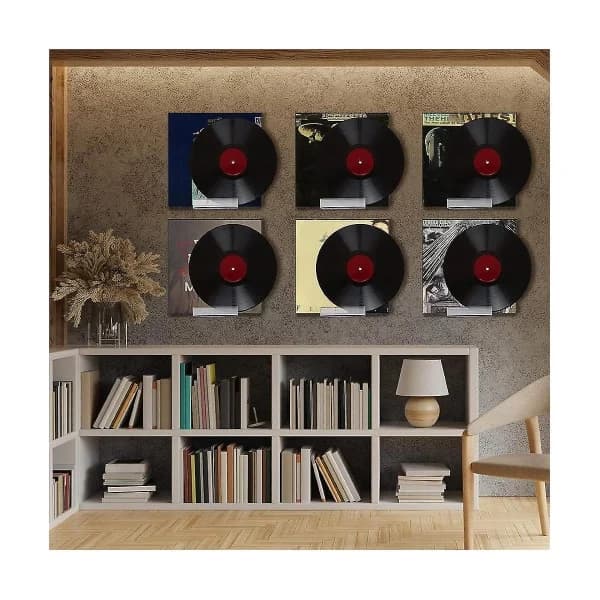 Clear Vinyl Record Shelf Wall Mount 8-Pack, Acrylic Record Holder, Vinyl Record Display