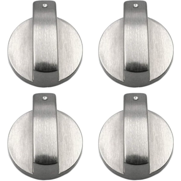 Gasspisknoppar, 4 st, Metall, 6 mm, Silverfärgad, Justeringsknoppar för gasspis eller ugn Bdliv