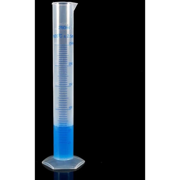1 st Lab Mätverktyg 250ml Plast Mätcylinder Tejp Skala Rör Kemisk Labbutrustning