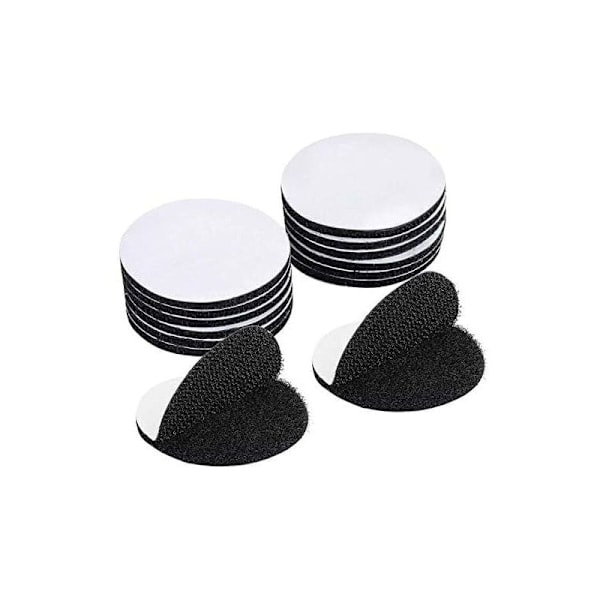 15 kpl Musta Kaksipuolinen Itsekiinnittyvä Teippi, Itsekiinnittyvä Teippi, Erittäin Vahva Kaksipuolinen Liima, Pyöreä (5 x 5cm)..DEBUNS