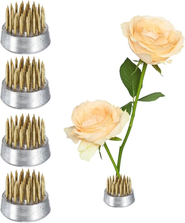 Blomsterfrosk, blomsterholder i rustfritt stål, 4-pakning, 2,3 cm diameter, for hjem, hage og hotellinnredning