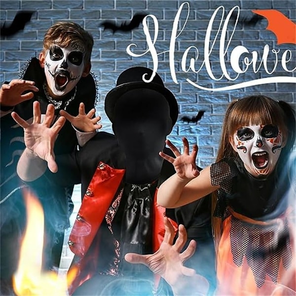 Sharharge 2 stk. sort helmaske Halloween spandex hætte maske Hovedbeskyttelse Ansigtsløs maske til unisex cosplay kostume