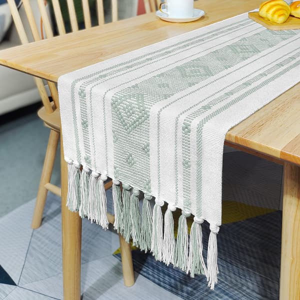 Bordløber Enkel Frynser Bordflag GRÅ STIL 2 STIL 2 grå stil 2-stil 2 grey style 2-style 2