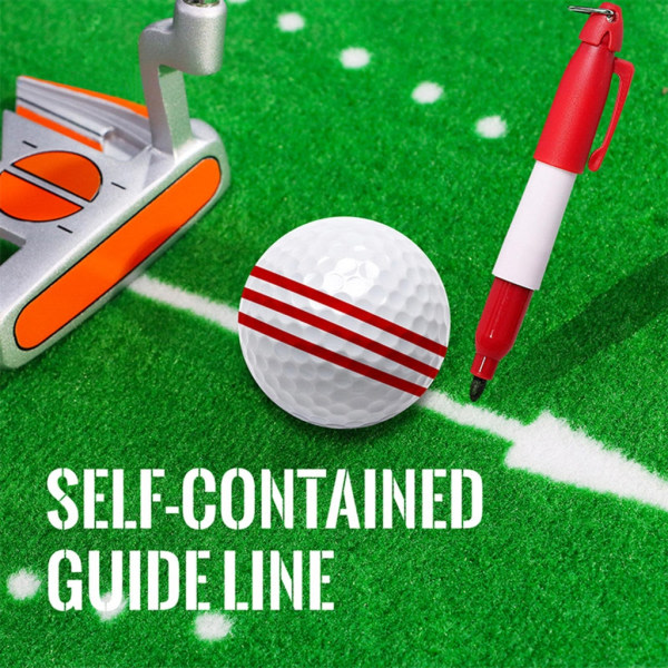 2st/ set Golfbolllinjemarkör Ritning Markeringsinriktningsverktyg Markeringsmall Markeringsverktyg med golfbollsmarkörspennor