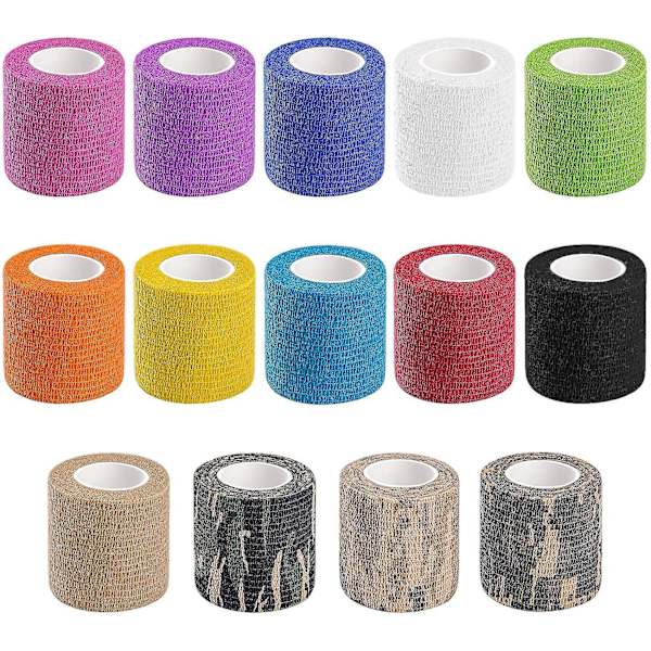 14 pcs Athletic, Sports Wrap Tape & Bandage Wrap Stretch Self Adhesive Tape