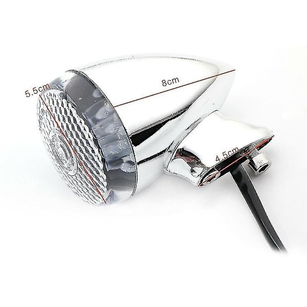4 st LED-blinkers för motorcykel, krom och svart hölje, 41 mm, med främre och bakre gaffelklämma