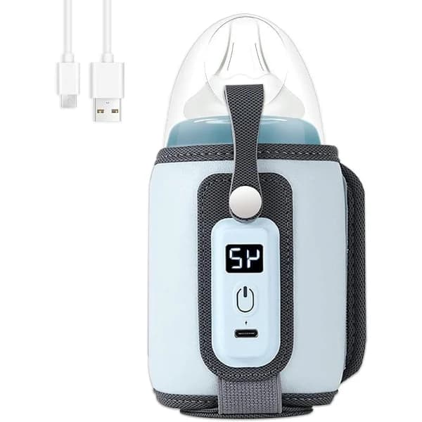 ING Baby Food Warmer, Portable USB Bottle Warmer, Precisely Adjustable Temperature, Blue
