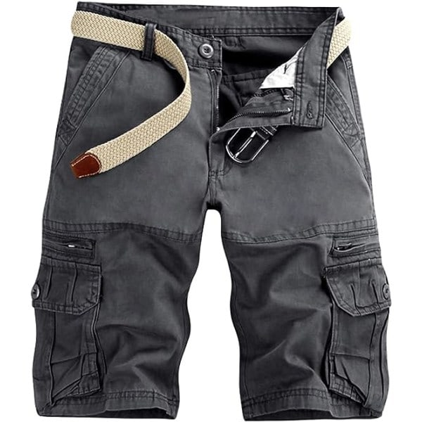 IC Cargo-shorts för män Lättviktsbyxor med flera fickor, lediga, utan bälte