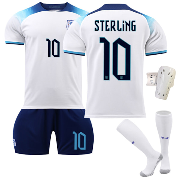 22 23 England Hemma VM Fotbollströja Barn Fotbollströja Nummer 10 Sterling 28