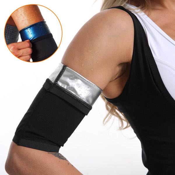 IC 2 stk. Thermo Fat Sweat Bastu Arm ermer Body Shaper Blå XXL/3XL