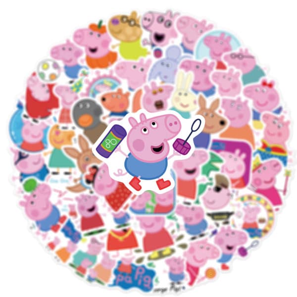 50st Peppa Pig Graffiti Stickers Laptop Skateboard
