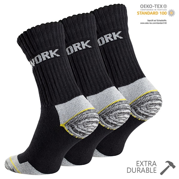 3-pack Arbetssockor - Flera storlekar 39/42