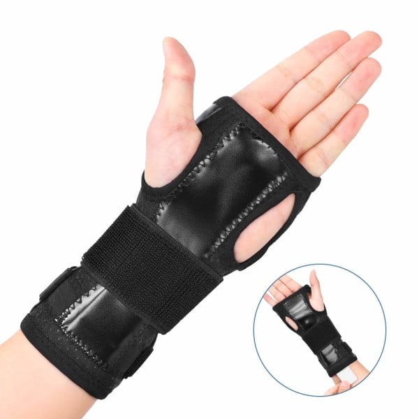 IC Andas Tommelfingerstøtte, skinne med metalskinnestabilisator og justerbare stropper Håndledsstøtte universal PU