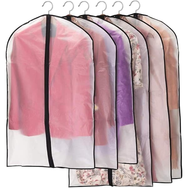 6-pack Garment Bags - Transparent, Breathable Storage Bags for Suits, 120x60 & 100x60cm