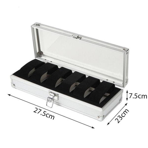 IC 6/12 Fack Klockdisplay Box Fodral Hållare Låst Smycken S 6 fack