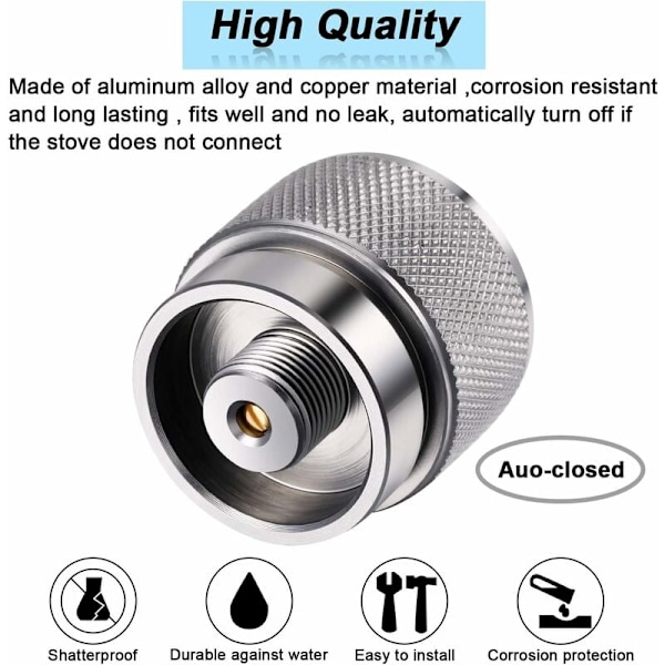 Camping Stove Adapter Deler 1 lb Propan Liten Tank Innløp Utløp Utendørs Sylinder LPG Beholder Adapter