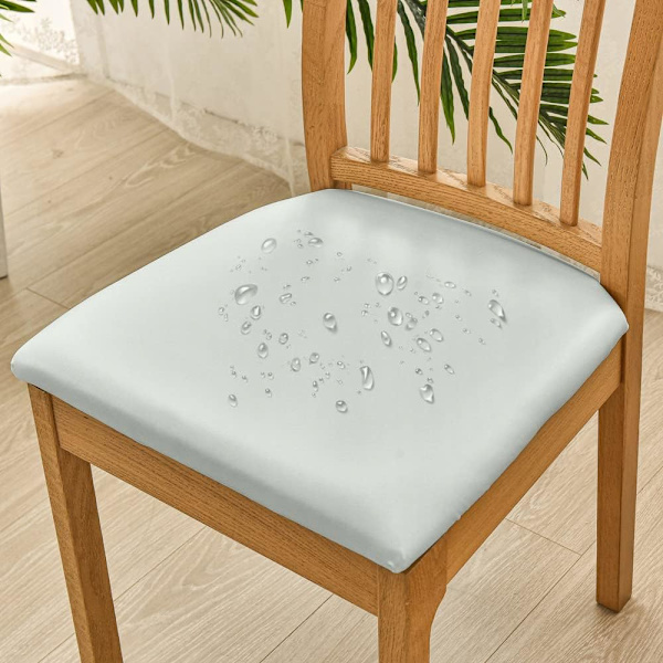 Waterproof PU Leather Chair Covers, 6-pack, Light Grey[GKS] light grey